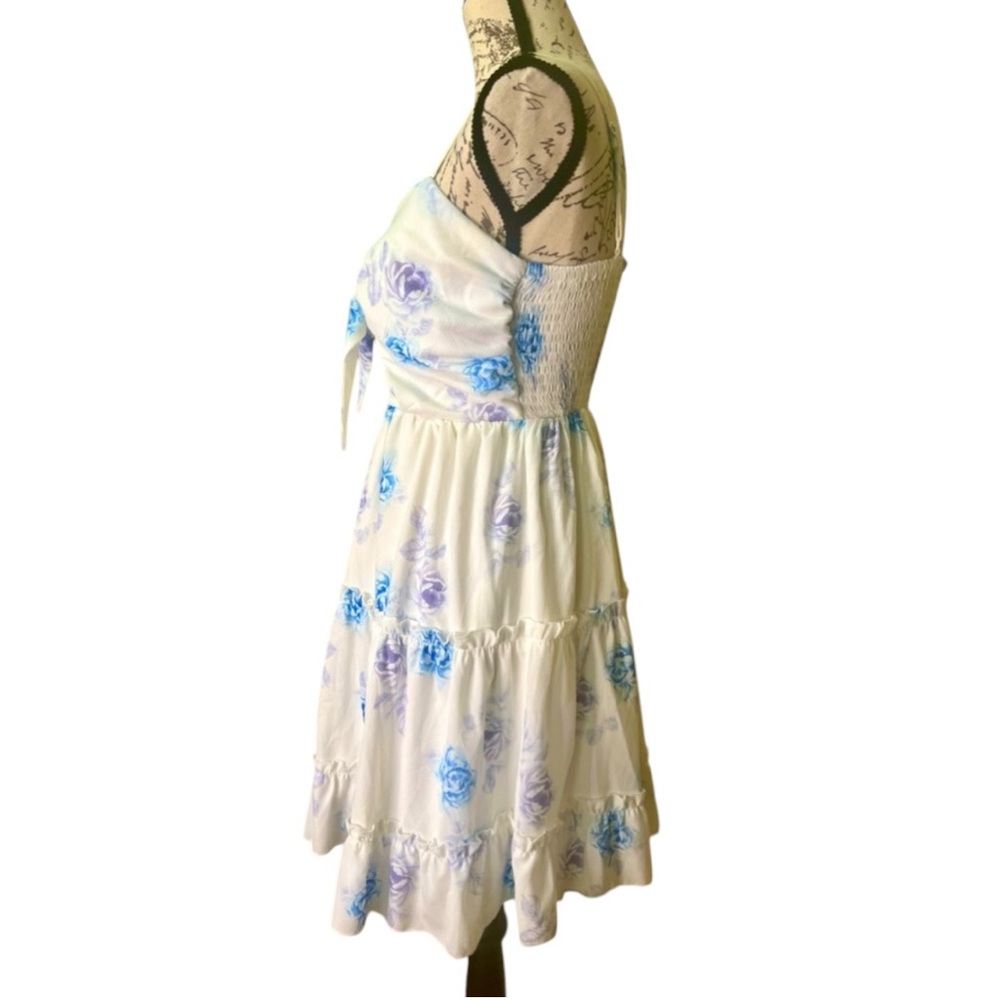 Floral Mini Smocked Sun Dress for Women Size S Small - Picture 6 of 16